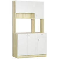 HOMCOM Armario de cocina Buffet de cocina contemporáneo - armario de almacenamiento - buffet alto - 5 puertas 1 cajón 3 nichos(m-6)