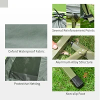 Outsunny Single Bed for Camping Foldable Camping Bed with Mattress for 1-Person Camping & Hiking, Green(m-7)