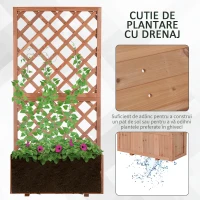 Outsunny Ghiveci pentru Extern din Lemn cu Spatar pentru Plante Cataratoare(m-5)