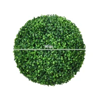 HOMCOM Juego de 2 Bolas de Boj Artificiales de 40 cm Decoración para Interior o Exterior Verde(m-3)