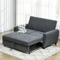 HOMCOM Divano Letto Clic Clac con Schienale Regolabile su 3 Livelli, in Tessuto Effetto Velluto, 148x87x88 cm, Grigio(m-7)