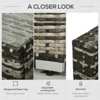 Outsunny outdoor bankstel van 5 met bijzettafel in rotan look(m-6)