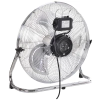 HOMCOM Gran Ventilador de mesa 51 cm silencioso y potente 100 W 3 velocidades cabeza ajustable Grismetálico(m-4)