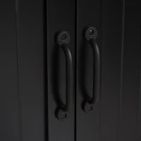 HOMCOM Armario de Cocina Buffet de cocina contemporáneo multi-almacenamiento 2 armarios 3 estantes MDF paneles de partículas Negro(m-4)