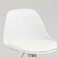 HOMCOM Conjunto de 2 Taburetes de bar silla alta cocina con respaldo y reposapiés altura ajustable 38x42x82-104 cm Blanco(m-4)