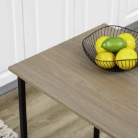 HOMCOM Isla central mesa de bar tablero lateral abatible y 3 estantes 120x76x91,4 cm Gris Claro(m-4)