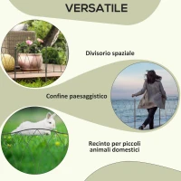 Outsunny Recinzione Esterna a 5 Pannelli in Metallo con Lacci, 305x62 cm, Nera(m-6)