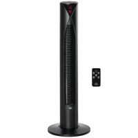 HOMCOM Ventilador de Torre silencioso con oscilación 70° y temporizador 12h 4 modos y 3 velocidades 45W 31,5x31,5x96 cm Negro