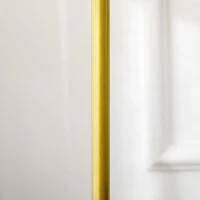 HOMCOM Perchero para ropa de 1,52 m - estructura de metal base de mármol para sombreros abrigos y bolsos dorado y Blanco(m-5)
