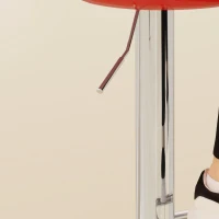 HOMCOM Conjunto de 2 Taburetes de bar Giratorios con Reposapiés Altura Ajustable Base de Acero Asiento de ABS Rojo(m-4)