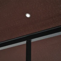 Outsunny Gazebo da Giardino 3x3m con Zanzariera, Tetto a 2 Livelli e Struttura in Metallo Marrone(m-10)