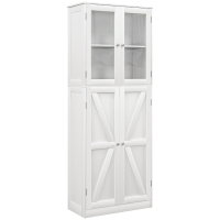 HOMCOM Mueble de baño Mueble de Almacenamiento con dos armarios de doble puerta de vidrio templado 60x30x160 cm Blanco