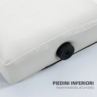 HOMCOM Testiera Letto Matrimoniale Imbottita con Design a Bottoni, in Pelle PU e MDF, 160x7x120 cm, Bianco(m-6)