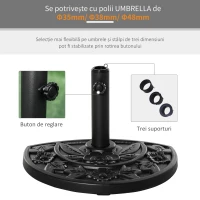 Outsunny Baza pentru Umbrela de Soare Semiluna 10kg in Ciment(m-6)