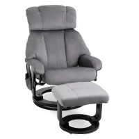 HOMCOM sillón de masaje sillón de TV sillón con función de reclinado sillón con reposapiés poliéster aterciopelado(m-1)