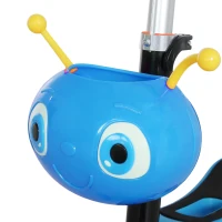 Outsunny Monopattino per Bambini con 3 Ruote 5 in 1, Manubrio Regolabile, Asta Telescopica, Sella, Schienale Rimovibile, Blu(m-3)