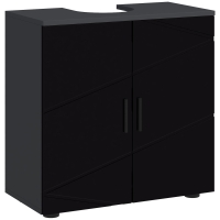 kleankin Mueble bajo lavabo Baño para Pedestal con Armario 2 Puertas 60x30x60 cm Negro