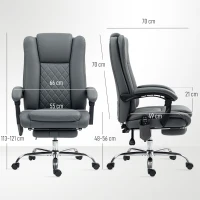 HOMCOM Executive Office Chair with 6-point Massage and Heat - Light Grey(m-3)