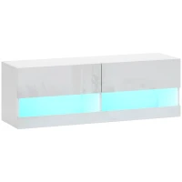 HOMCOM Mueble de TV montado en la pared con iluminación LED 16 modos de parpadeo gabinete de TV montado en la pared 120x35x40,5 cm(m-1)
