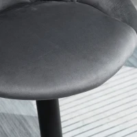 HOMCOM Conjunto de 2 Taburetes de bar Altura Regulable con Base de Metal y Asiento de Terciopelo Taburetes Modernos(m-4)