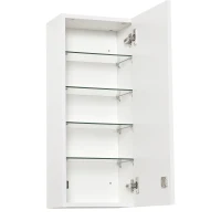 kleankin Armario de medicamentos de pared con cerradura 5 estantes y estantes ajustables madera y vidrio Blanco 30x20x70 cm(m-5)