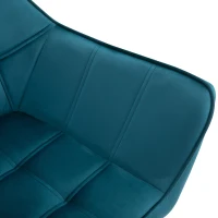 HOMCOM Butaca de Habitación Diseño Escandinavo Butaca de Terciopelo y Madera Color Azul para Sala de Estar u Oficina 67x61,5x71 cm(m-3)