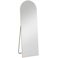 HOMCOM Espejo en cuerpo entero 50x150 cm espejo de pie gran espejo de pared sin marco para sala de estar tono dorado(m-1)