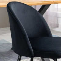 HOMCOM Conjunto de 2 sillas de comedor silla de cocina escandinava silla de terciopelo acolchada con patas afiladas de metal(m-5)
