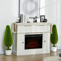 HOMCOM Conjunto de 2 Plantas Artificiales con Maceta y Musgo Artificial; Ciprés Artificial Blanco + Verde(m-2)