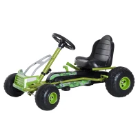 HOMCOM Go Kart para Niños Coche de Pedales Vehículo Infantil con Asiento Ajustable Pedal Freno de Mano a partir de 3 años 95x66,5x57 cm(m-7)