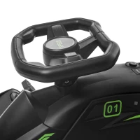 HOMCOM Go Kart Eléctrico para Niños 8-12 Años Velocidad 3-8 km/h con Luces y Música, Negro(m-4)