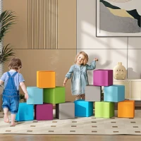HOMCOM Juguete de trepar y gatear para niños, espuma de EPE suave, 20x20x20 cm, Multicolor, 1-3 años(m-2)
