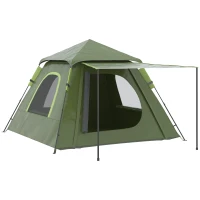 Outsunny Tenda de Campismo para 2-3 Pessoas Impermeável PU2000 mm Proteção UV50+ com Bolsa de Transporte 210x210x150 cm Verde(m-1)