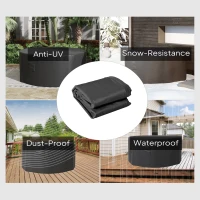 Outsunny Garden Patio Large Furniture Set Round Cover 600D Oxford Waterproof, Ф193 x 80H cm, Black(m-4)