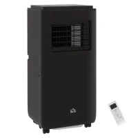 HOMCOM Aire Acondicionado Portátil 950W con 5 Modos y 3 Velocidades en Plástico ABS y Acero 33x28x70,4 cm Negro(m-1)