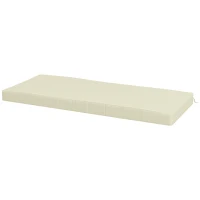 Outsunny Coussin de Banc de Jardin déhoussables - Rembourrage 8 cm - Cordons d'attache - Polyester crème(m-11)