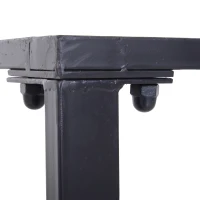 Outsunny Gartengarnitur für 4 Personen, 1 Tisch & 2 Bänke, Metall, Schwarz(m-8)