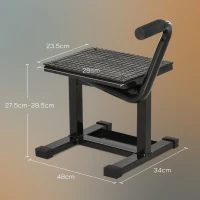 DURHAND Cavalletto Alzamoto in Acciaio max 150kg con Superficie in Gomma e Manovella, 48x34x43 cm, Nero(m-3)
