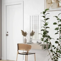 HOMCOM Espejo mural rectangular 60x80 cm marco de MDF ideal para baño salón o habitación Blanco(m-5)