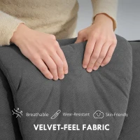 HOMCOM Swivel Recliner Chair with Footstool - Charcoal Grey Velvet(m-7)