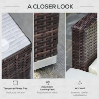 Outsunny outdoor bankstel van 5 met bijzettafel in rotan look(m-6)