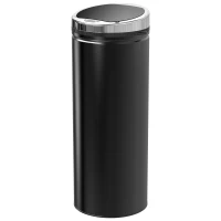 HOMCOM Cubo de Basura con Sensor de Movimiento Apertura Automática 1 Cubo de 50 L en Acero Inoxidable Negro(m-5)