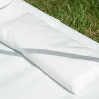 Outsunny Doppelliege Sonnenliege Relaxliege mit Sonnendach rollbar Stahl Cremeweiß/Grau(m-12)