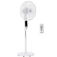 HOMCOM Staande ventilator, 3 snelheden, 3 modi, timer, afstandsbediening, 45 x 42 x 118-138 cm, zwart/wit(m-1)