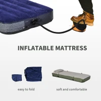 Outsunny Single Bed for Camping Foldable Camping Bed with Mattress for 1-Person Camping & Hiking, Green(m-6)