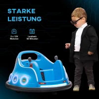 AIYAPLAY Autoscooter per Bambini, Rotazione a 360°, per 3-5 anni, con Telecomando, Musica, Blu(m-3)