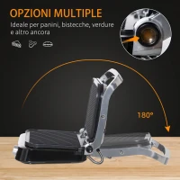 HOMCOM Piastra Elettrica Bistecchiera 2100W Apribile a 180° con 8 Programmi di Cottura, Nero(m-7)