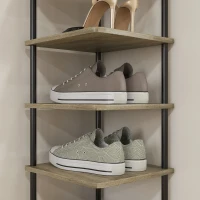 HOMCOM Zapatero Mueble para zapatos de 8 niveles Mueble de Almacenamiento con marco de metal - 28x26x125 cm(m-4)