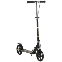 HOMCOM Scooter plegable para niños con manillar ajustable en altura y doble freno 86x35x93-103 cm Negro(m-6)