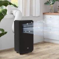 HOMCOM Aire Acondicionado Portátil 950W con 5 Modos y 3 Velocidades en Plástico ABS y Acero 33x28x70,4 cm Negro(m-2)